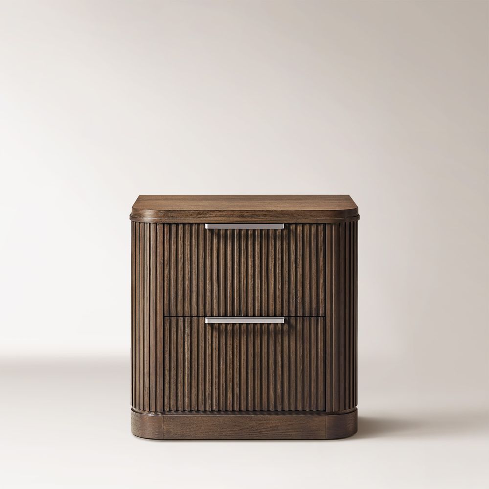 Toren 2 - Drawer Fluted Nightstand, 67 cm - Exclusivia