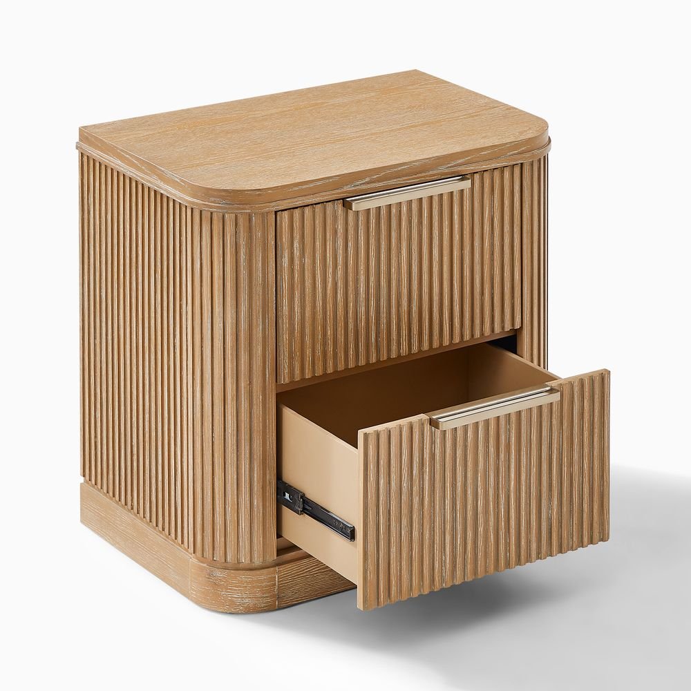 Toren 2 - Drawer Fluted Nightstand, 67 cm - Exclusivia