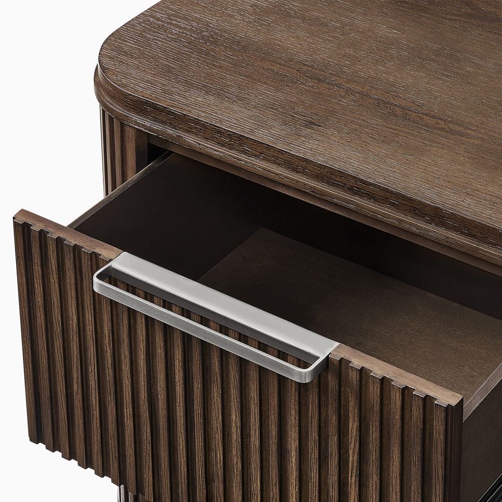 Toren 2 - Drawer Fluted Nightstand, 67 cm - Exclusivia