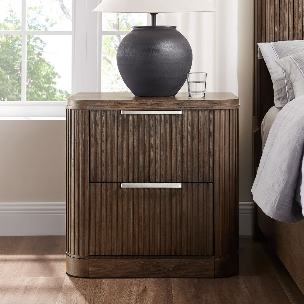 Toren 2 - Drawer Fluted Nightstand, 67 cm - Exclusivia