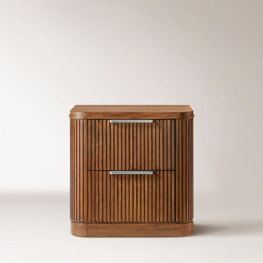 Toren 2 - Drawer Fluted Nightstand, 67 cm - Exclusivia