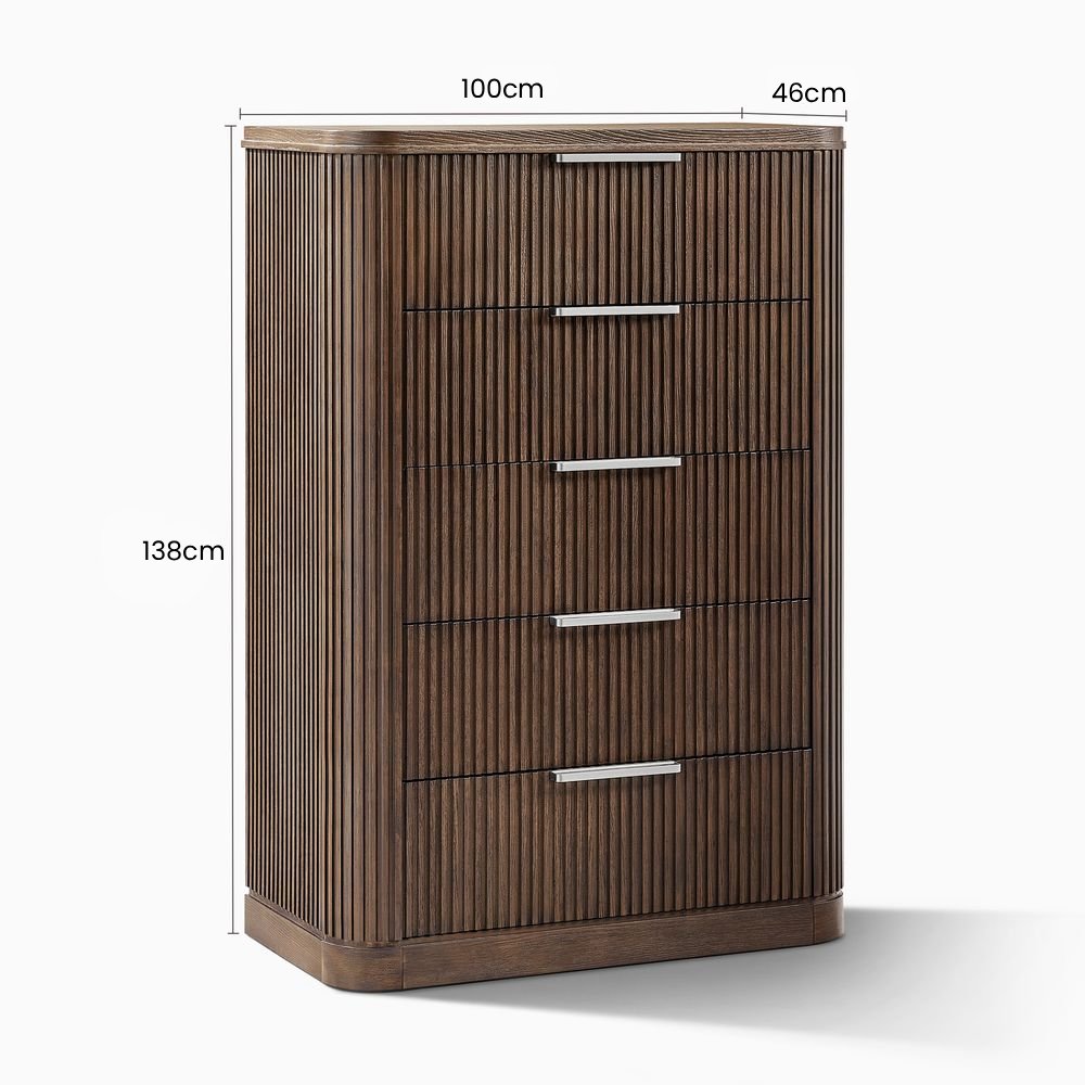 Toren 5 - Drawer Fluted Chest, 100 cm - Exclusivia