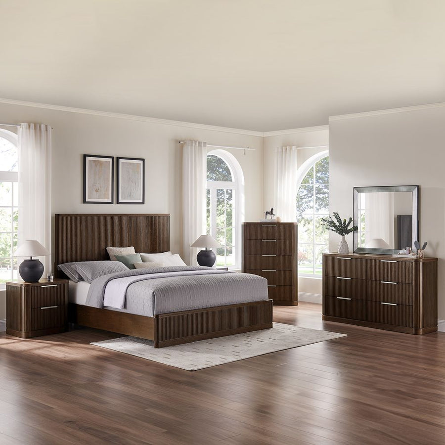 Toren 5 - Piece Fluted Bedroom Set - Exclusivia
