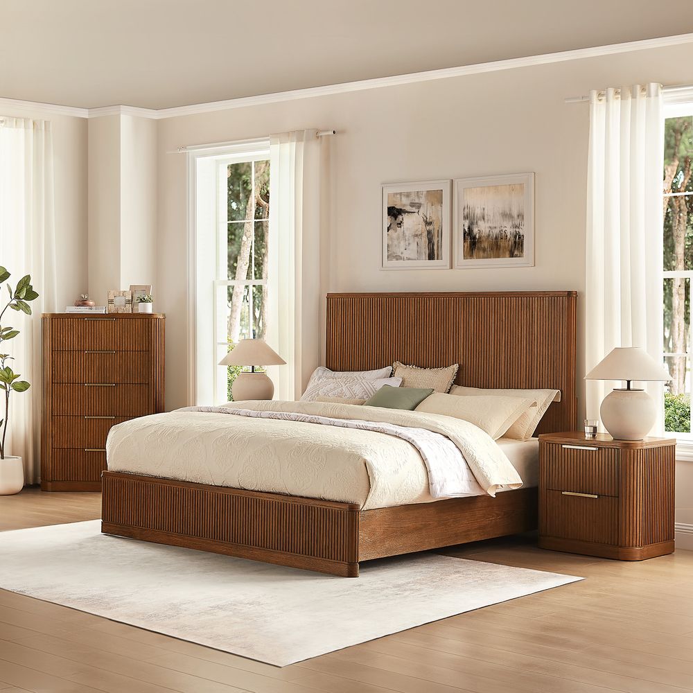 Toren Fluted Bed, Queen & King - Exclusivia