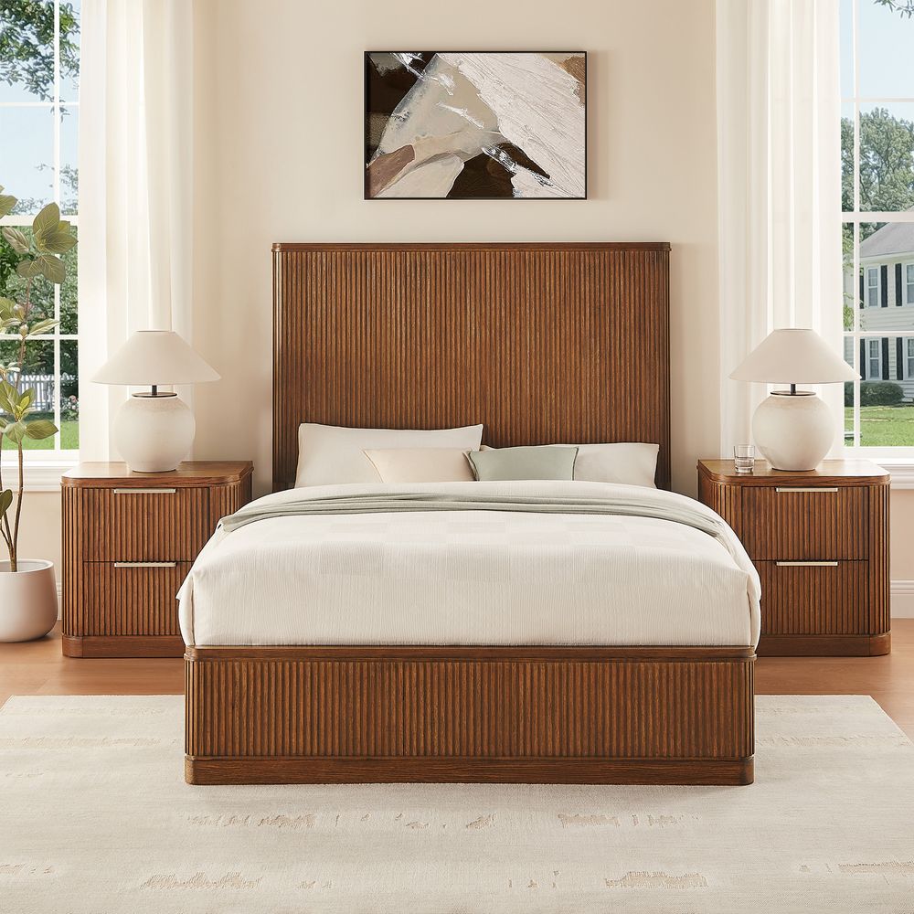 Toren Fluted Bed, Queen & King - Exclusivia