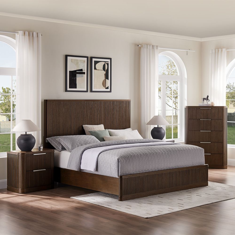 Toren Fluted Bed, Queen & King - Exclusivia