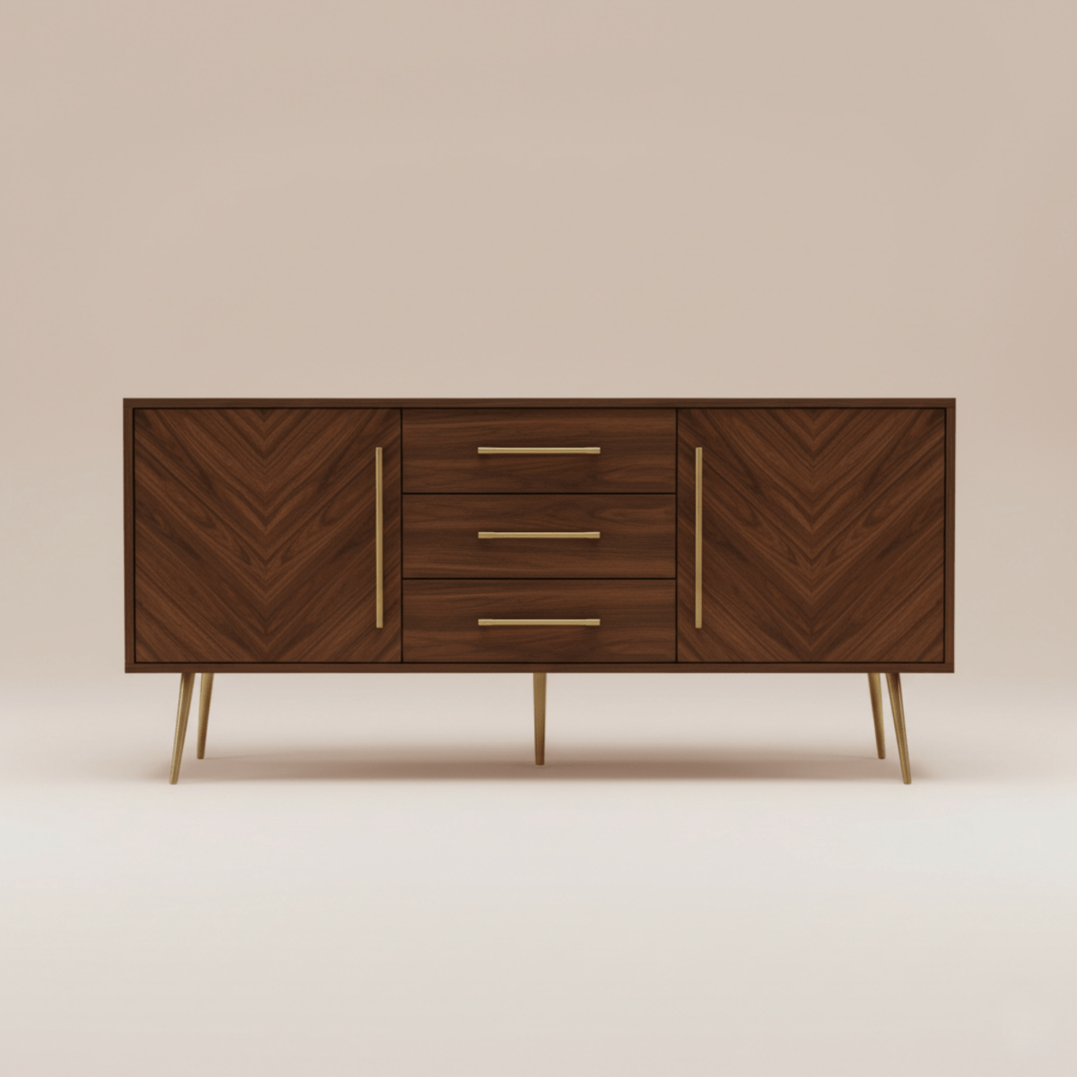 TV Console Cabinet Sideboard Herringbone - Exclusivia