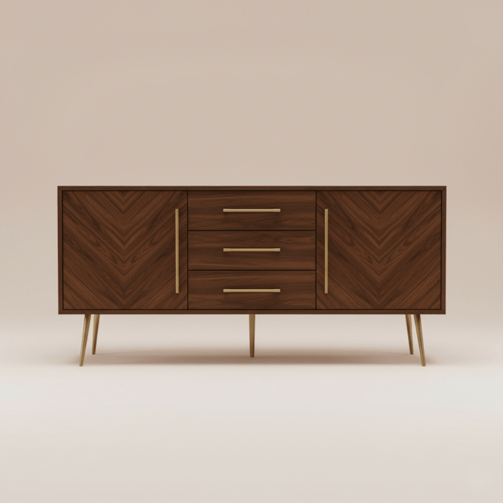 TV Console Cabinet Sideboard Herringbone - Exclusivia