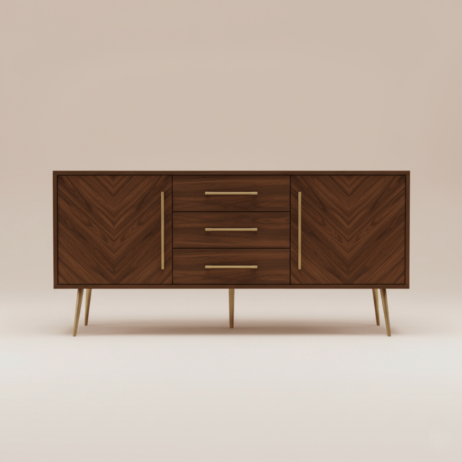 TV Console Cabinet Sideboard Herringbone - Exclusivia
