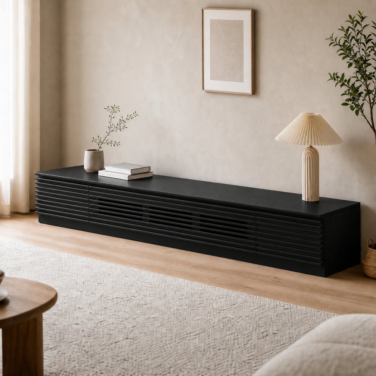 Orion Minimalist Fluted TV Console