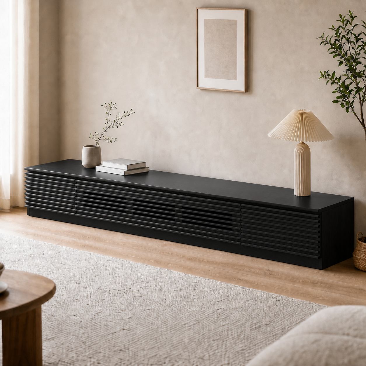 Orion Minimalist Fluted TV Console