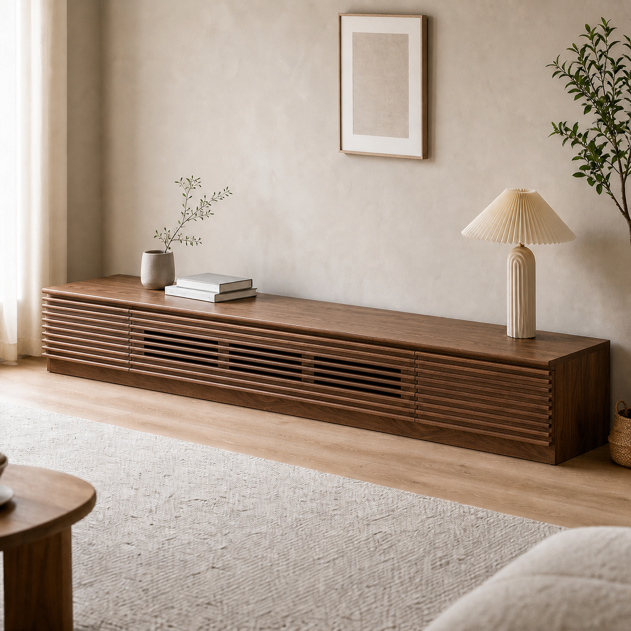 Orion Minimalist Fluted TV Console