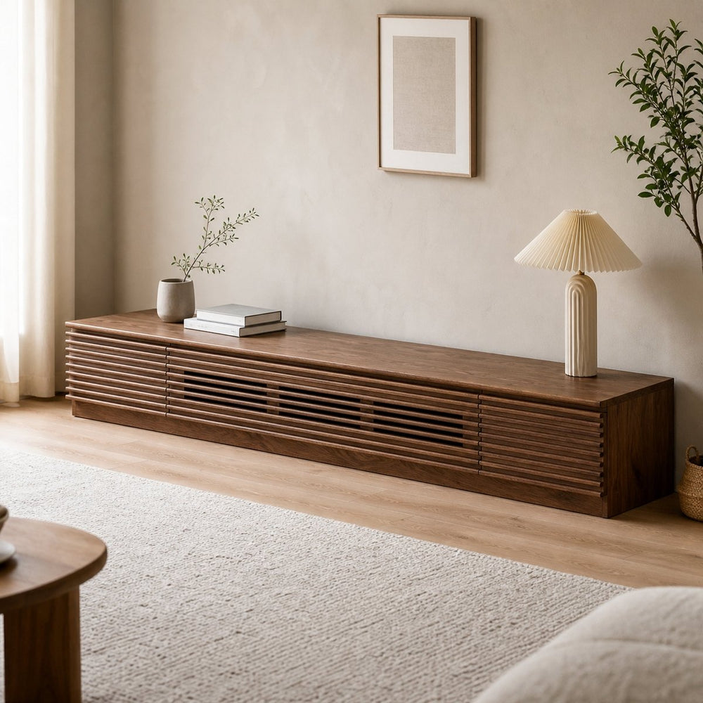 Orion Minimalist Fluted TV Console - Exclusivia