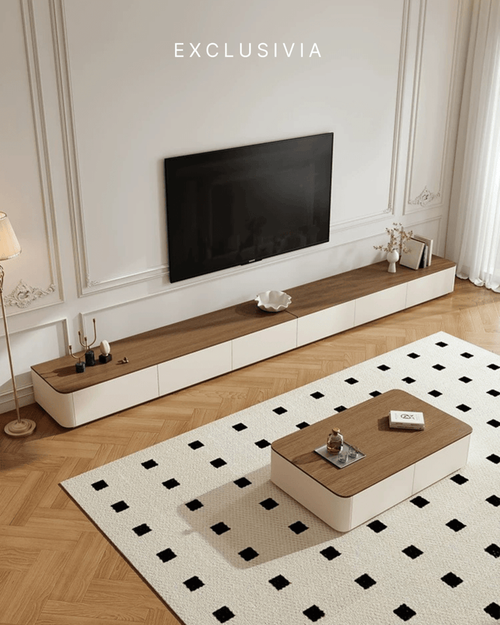 VALENCIA Curved Edge Oak TV Console - Exclusivia