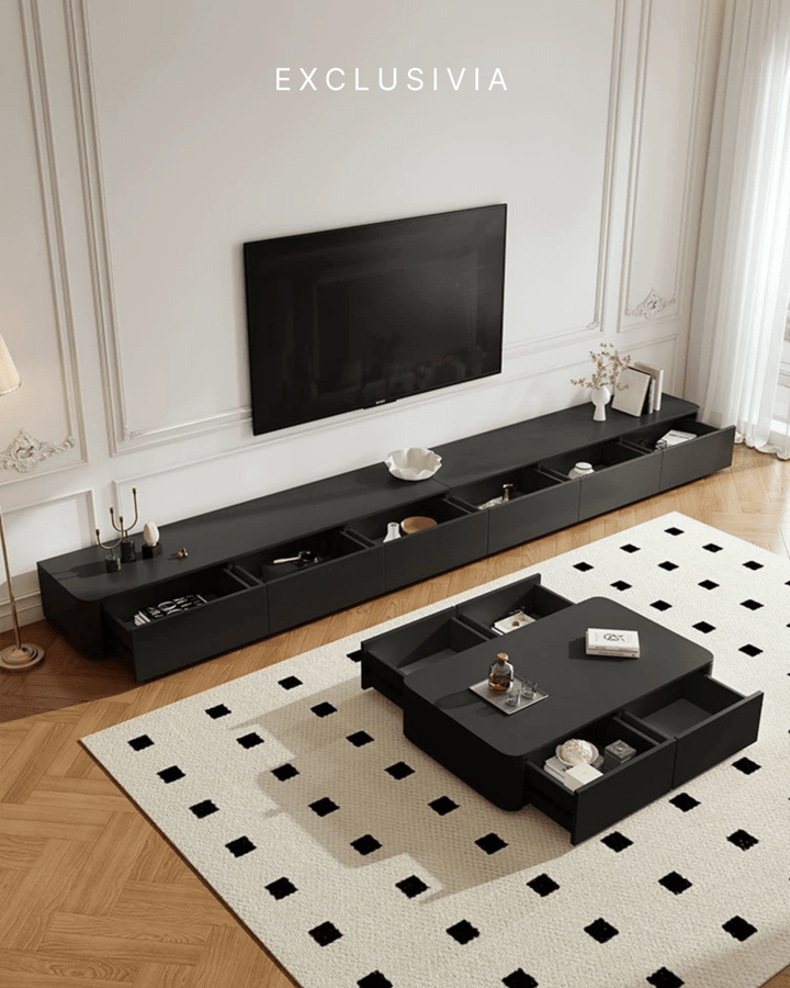 VALENCIA Curved Edge Oak TV Console - Exclusivia