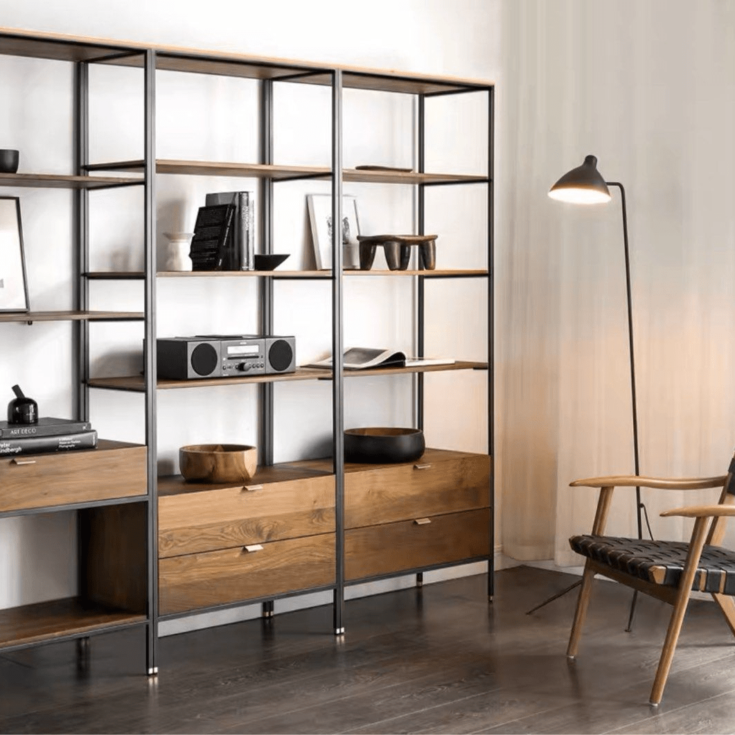 Varro Industrial Wood Shelf - Exclusivia