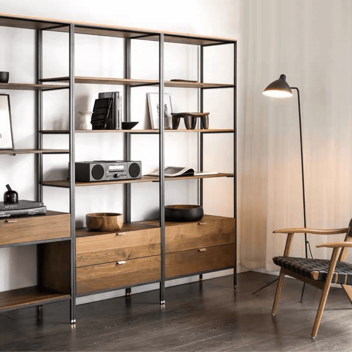 Varro Industrial Wood Shelf - Exclusivia