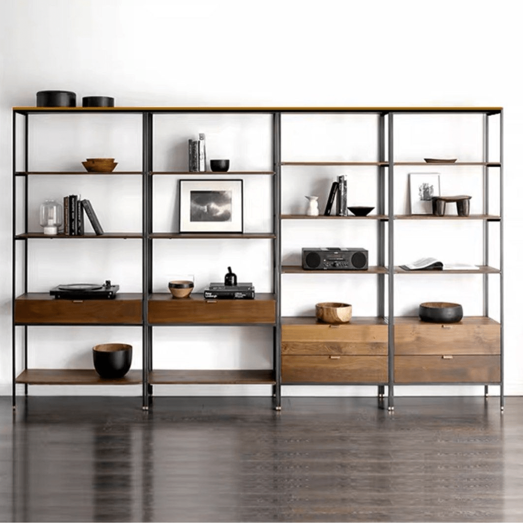 Varro Industrial Wood Shelf - Exclusivia