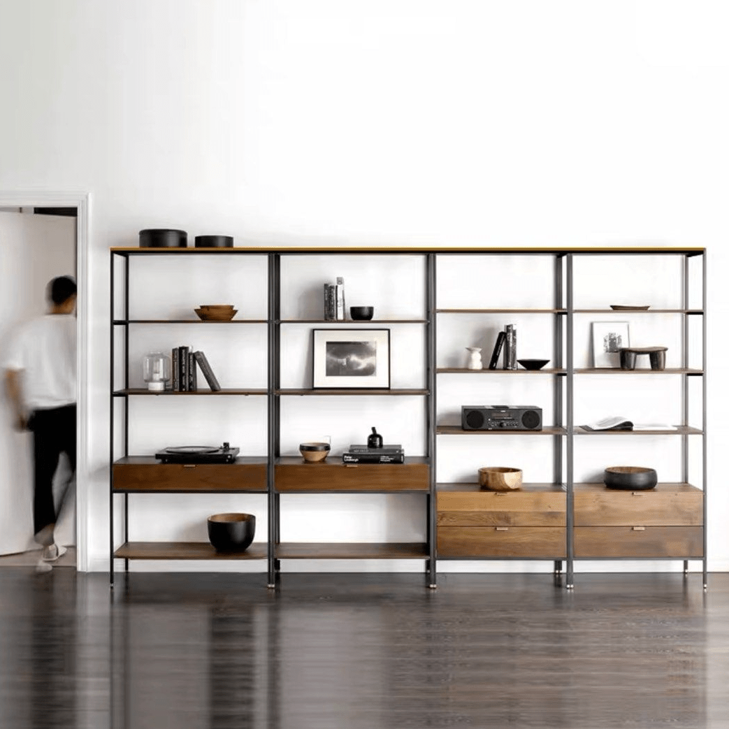 Varro Industrial Wood Shelf - Exclusivia