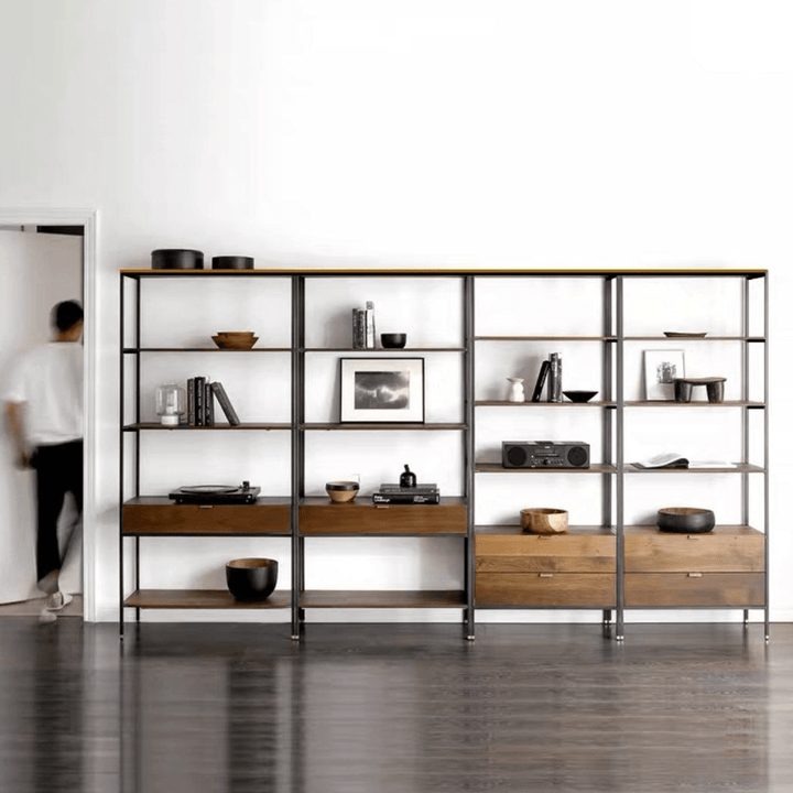 Varro Industrial Wood Shelf - Exclusivia