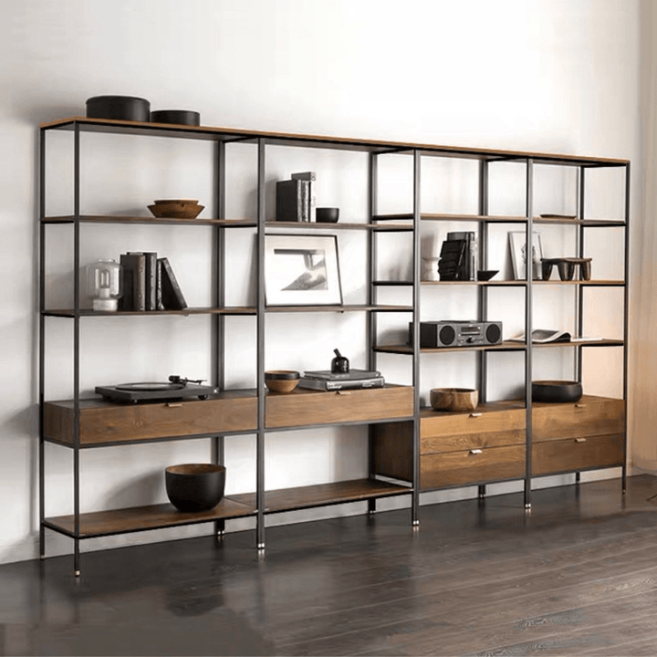 Varro Industrial Wood Shelf - Exclusivia
