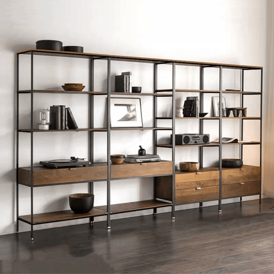 Varro Industrial Wood Shelf - Exclusivia