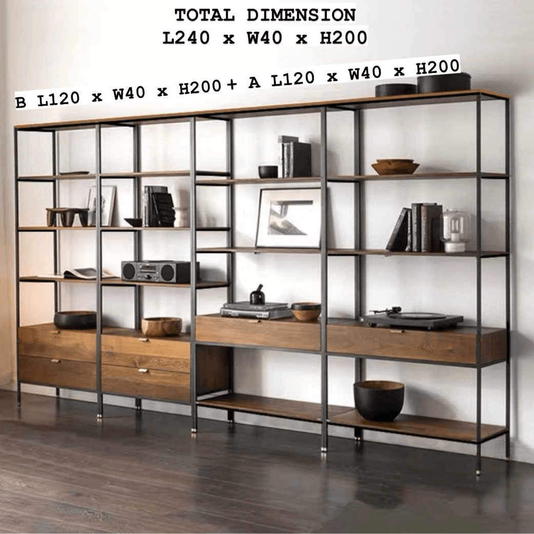 Varro Industrial Wood Shelf - Exclusivia