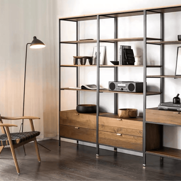 Varro Industrial Wood Shelf - Exclusivia