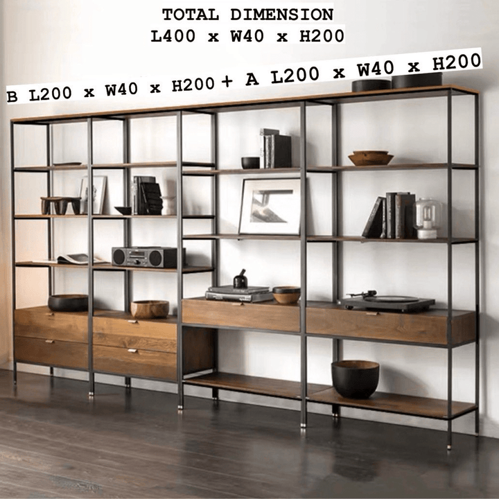 Varro Industrial Wood Shelf - Exclusivia