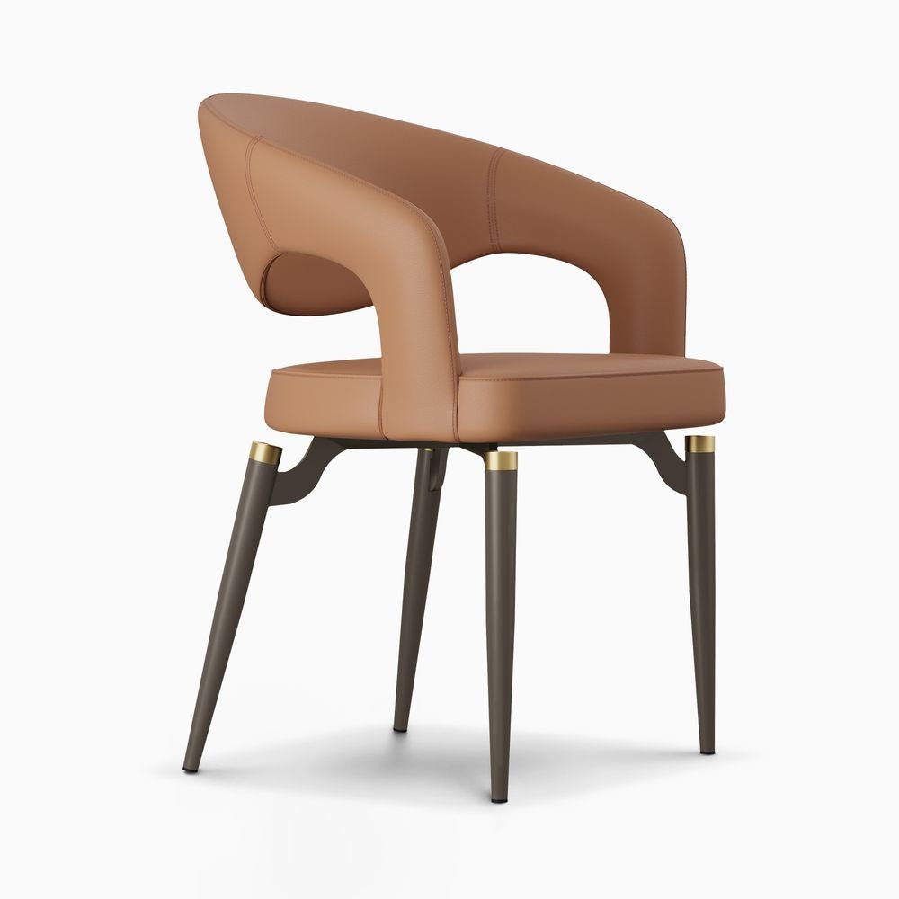 Velin Armrest Leather Dining Chairs (Set of 2) - Exclusivia