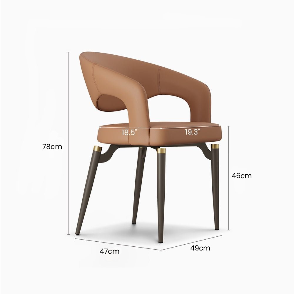 Velin Armrest Leather Dining Chairs (Set of 2) - Exclusivia