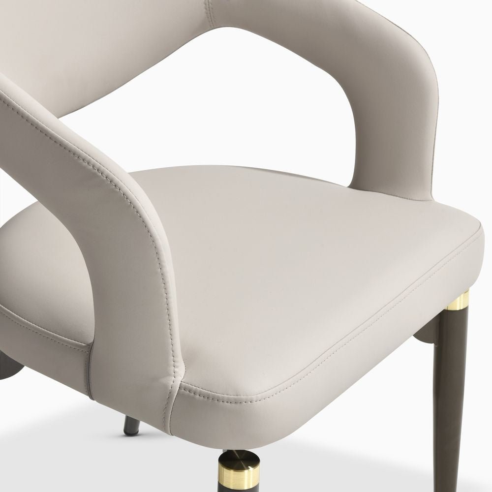 Velin Armrest Leather Dining Chairs (Set of 2) - Exclusivia