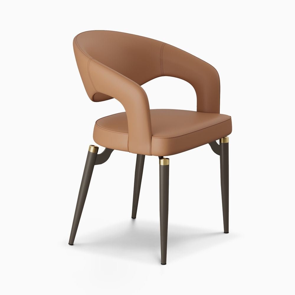 Velin Armrest Leather Dining Chairs (Set of 2) - Exclusivia