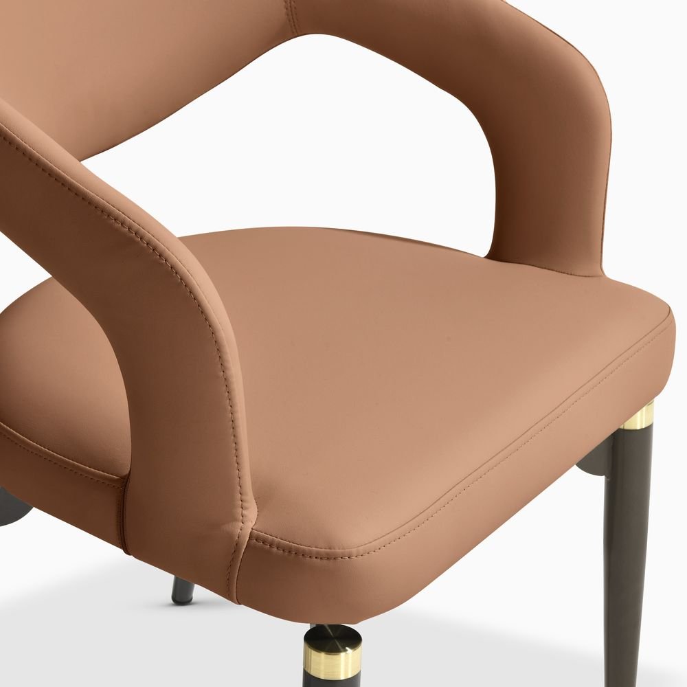 Velin Armrest Leather Dining Chairs (Set of 2) - Exclusivia