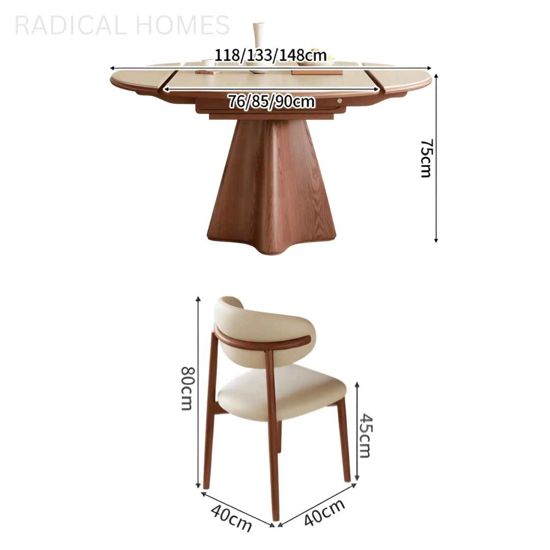 VELORA Modern Sintered Stone Extendable Dining Table - Exclusivia