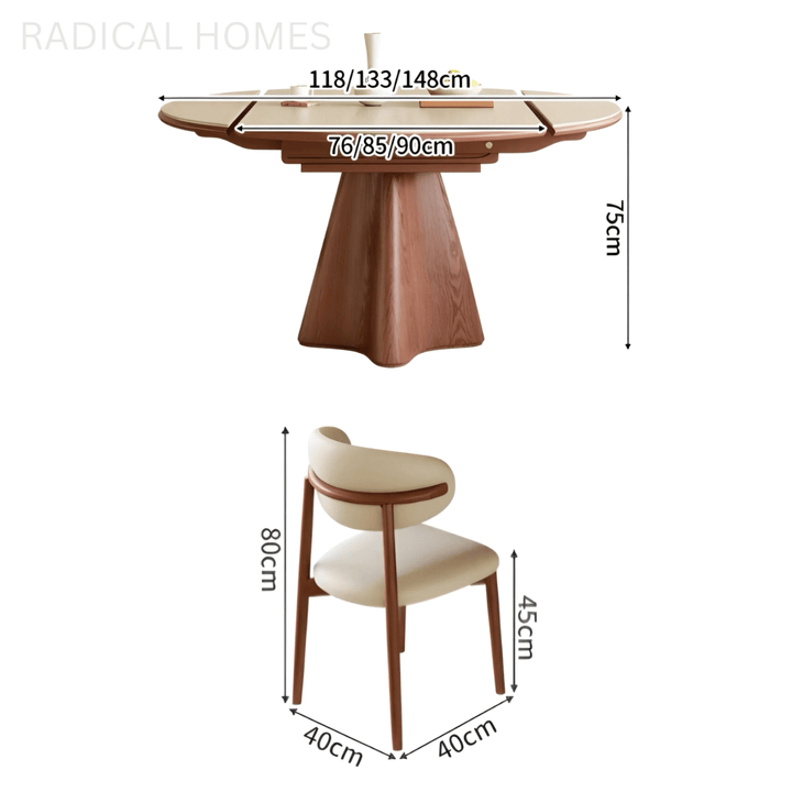 VELORA Modern Sintered Stone Extendable Dining Table - Exclusivia