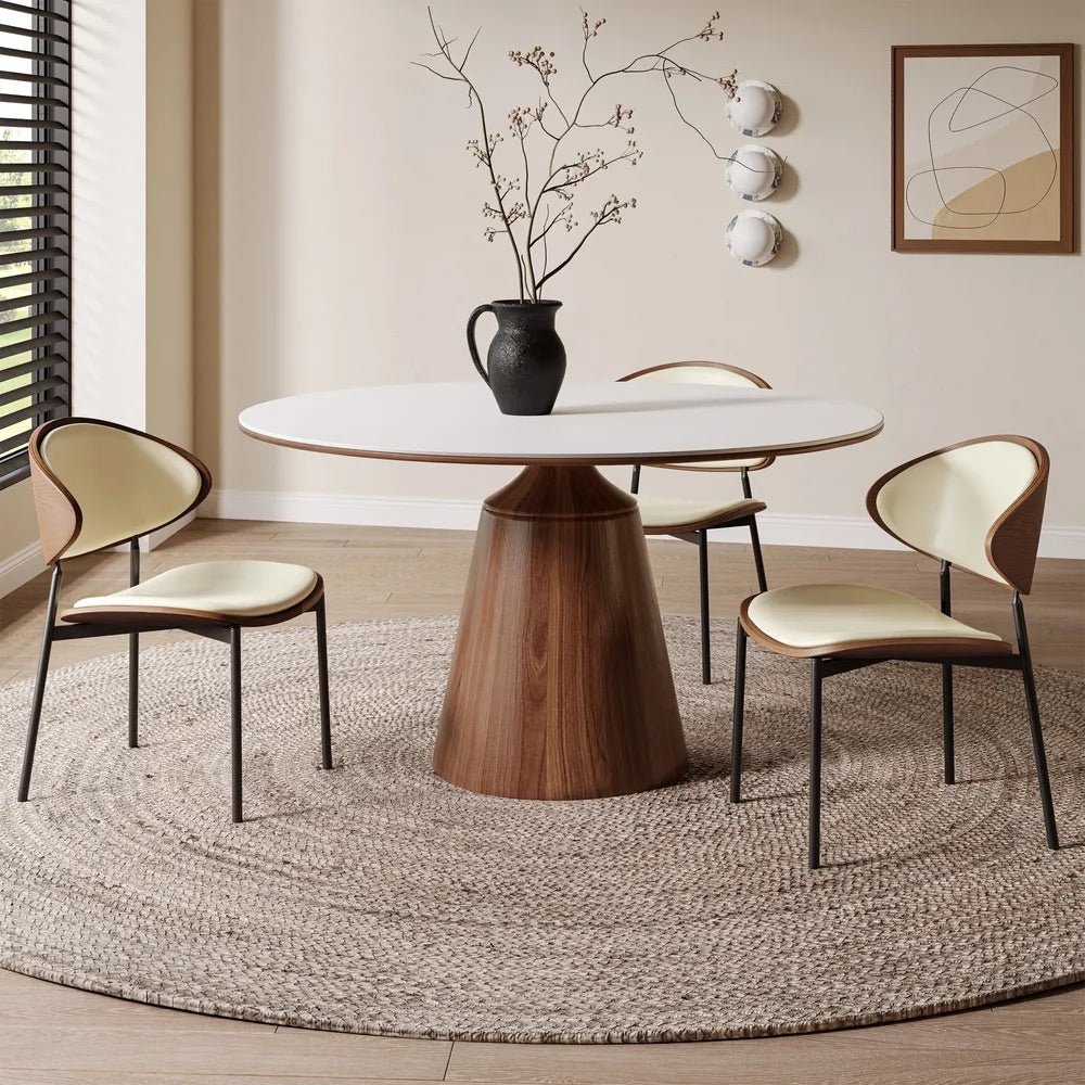 VENN Beige Leather Dining Chair - Exclusivia