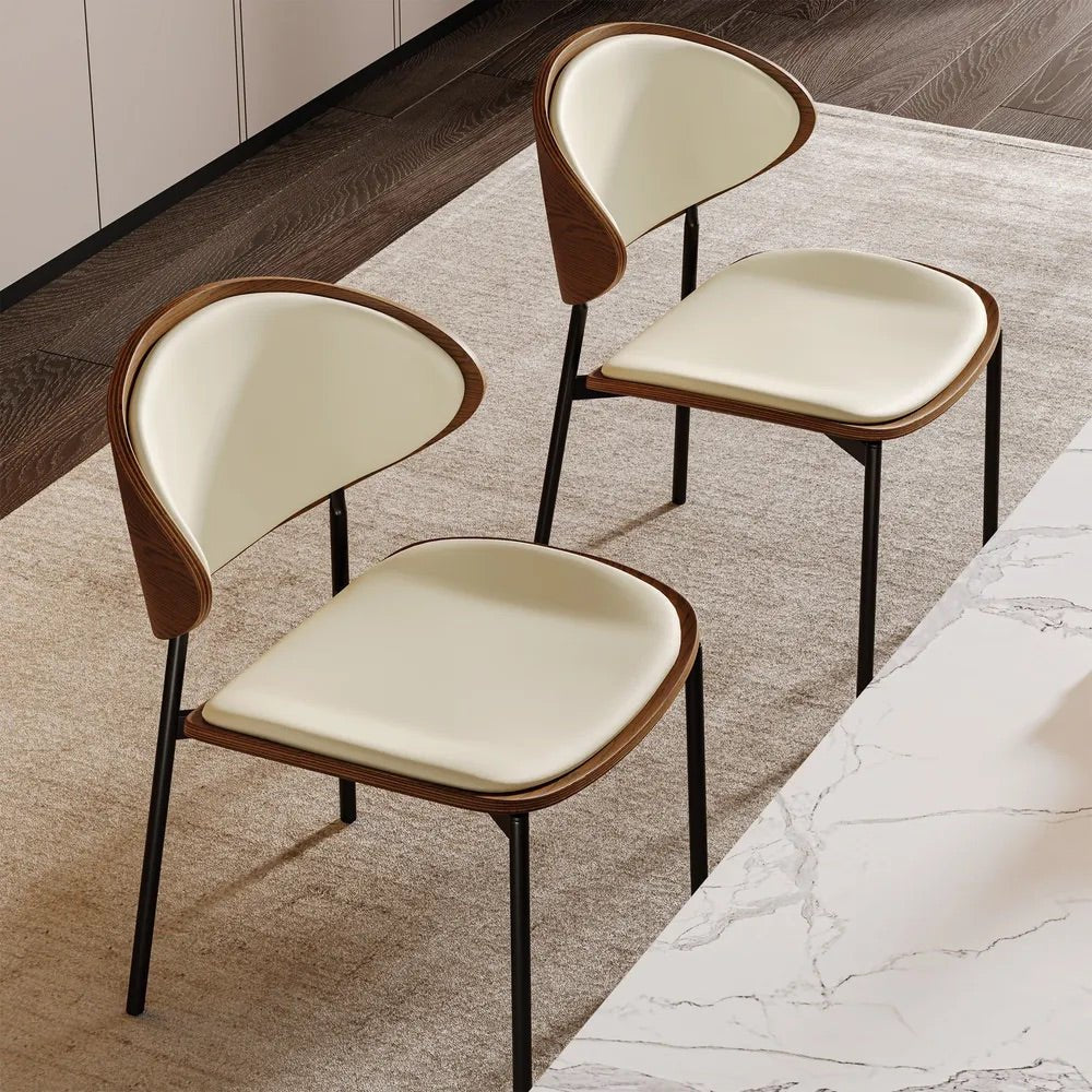VENN Beige Leather Dining Chair - Exclusivia