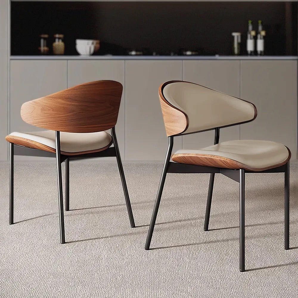 VENN Beige Leather Dining Chair - Exclusivia