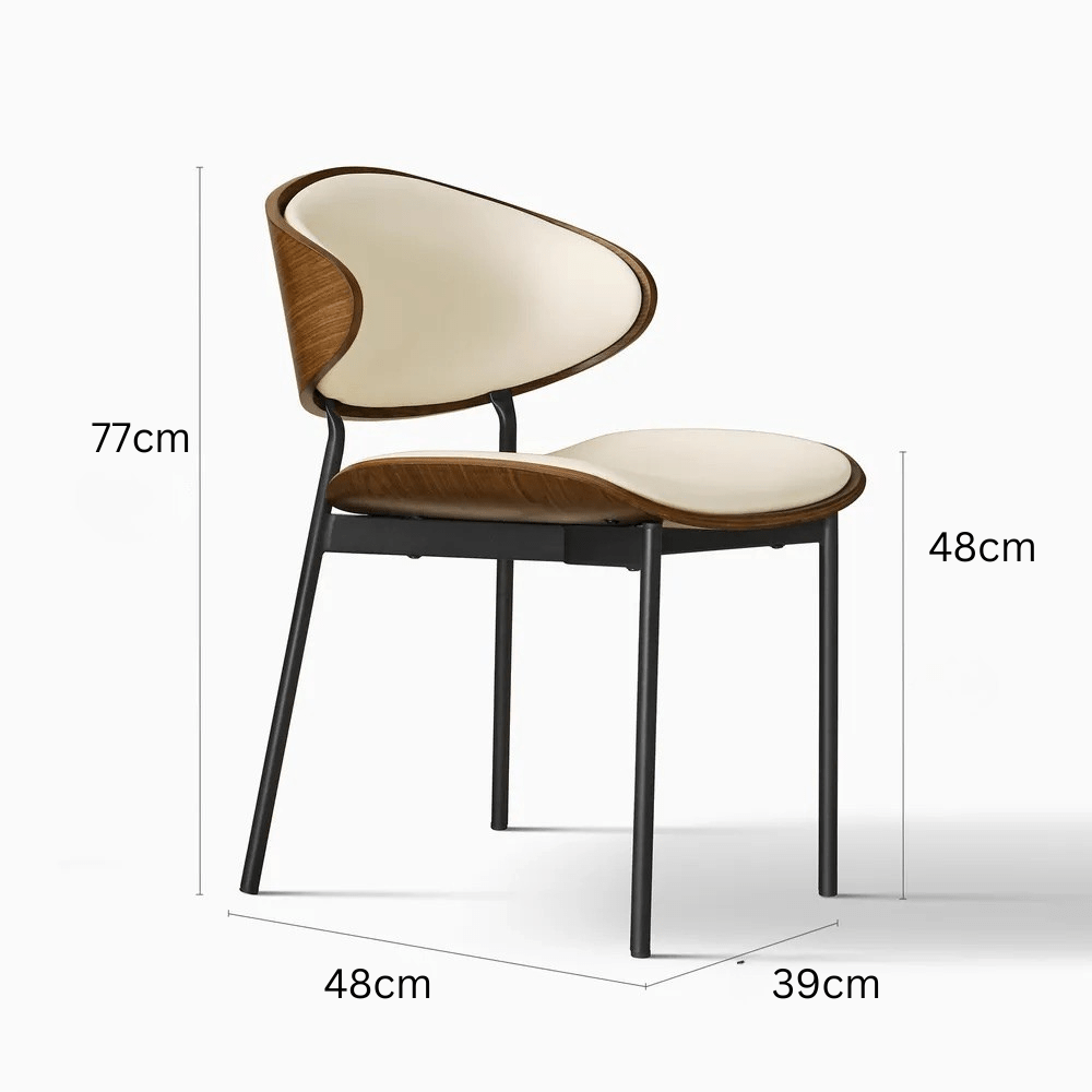 VENN Beige Leather Dining Chair - Exclusivia