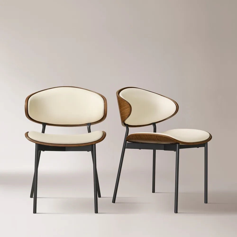 VENN Beige Leather Dining Chair - Exclusivia