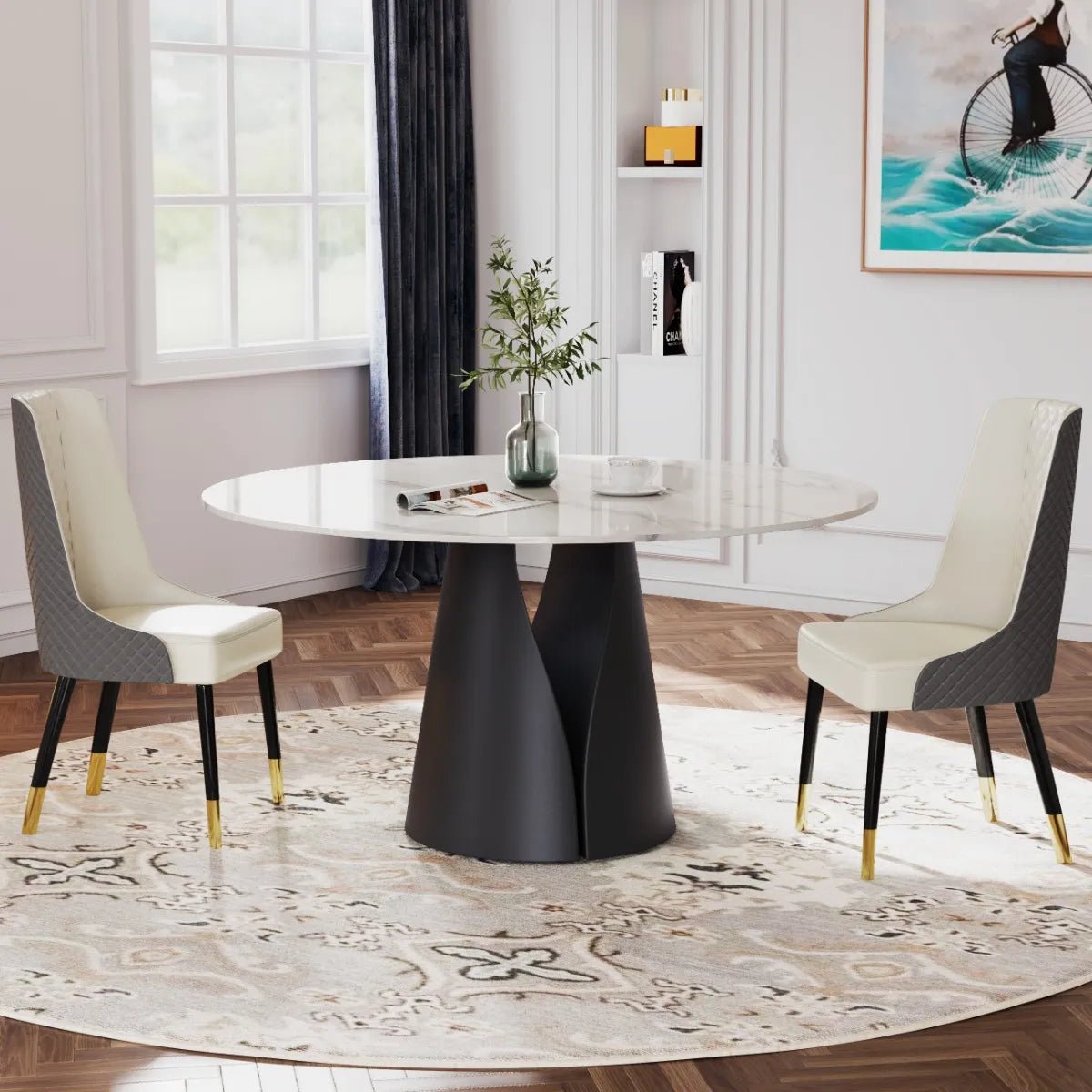 Vera Halo Stone Dining Table - Exclusivia