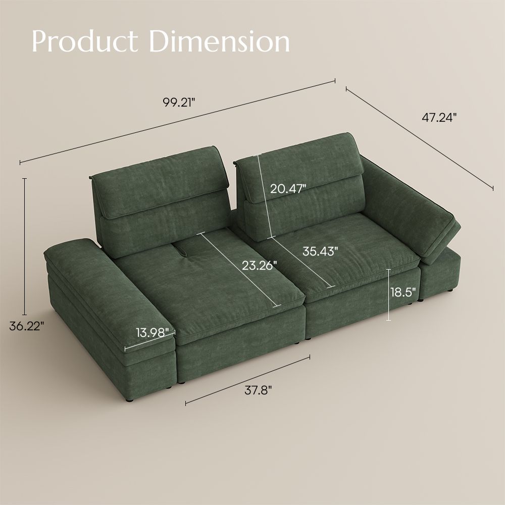 VerdeFlex Deep Modular Sectional Sofa - Exclusivia