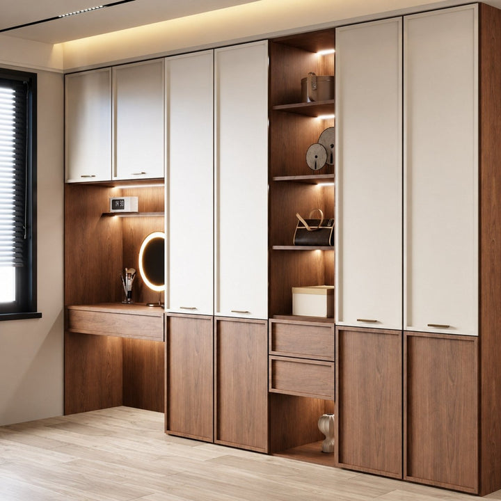 VERIDA Modern Vanity Desk With Wardrobe - Exclusivia