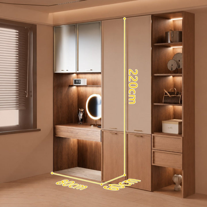 VERIDA Modern Vanity Desk With Wardrobe - Exclusivia
