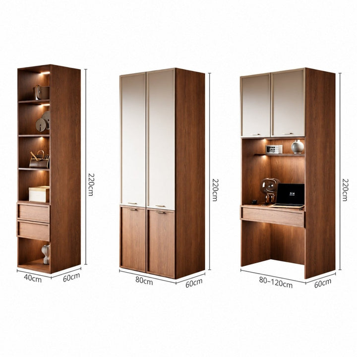 VERIDA Modern Vanity Desk With Wardrobe - Exclusivia