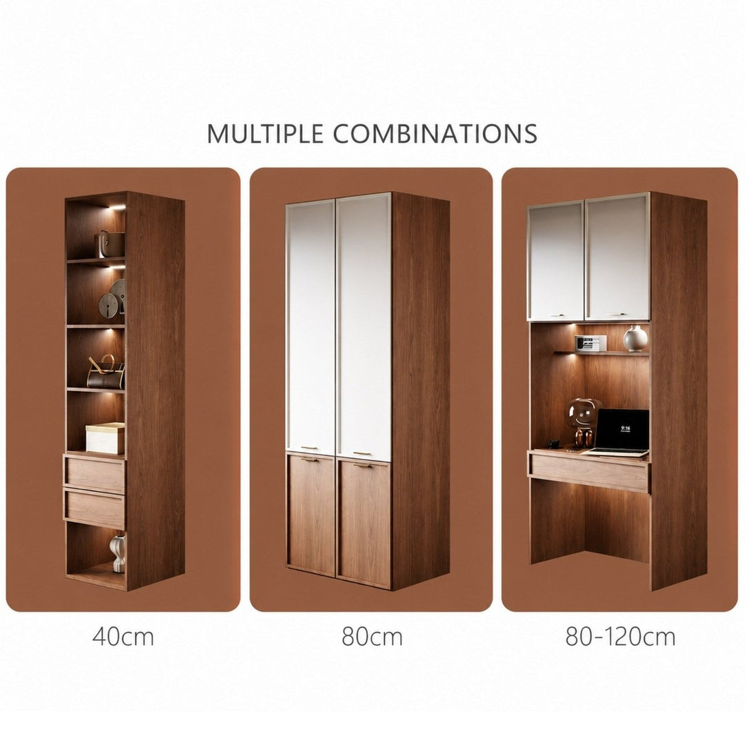VERIDA Modern Vanity Desk With Wardrobe - Exclusivia
