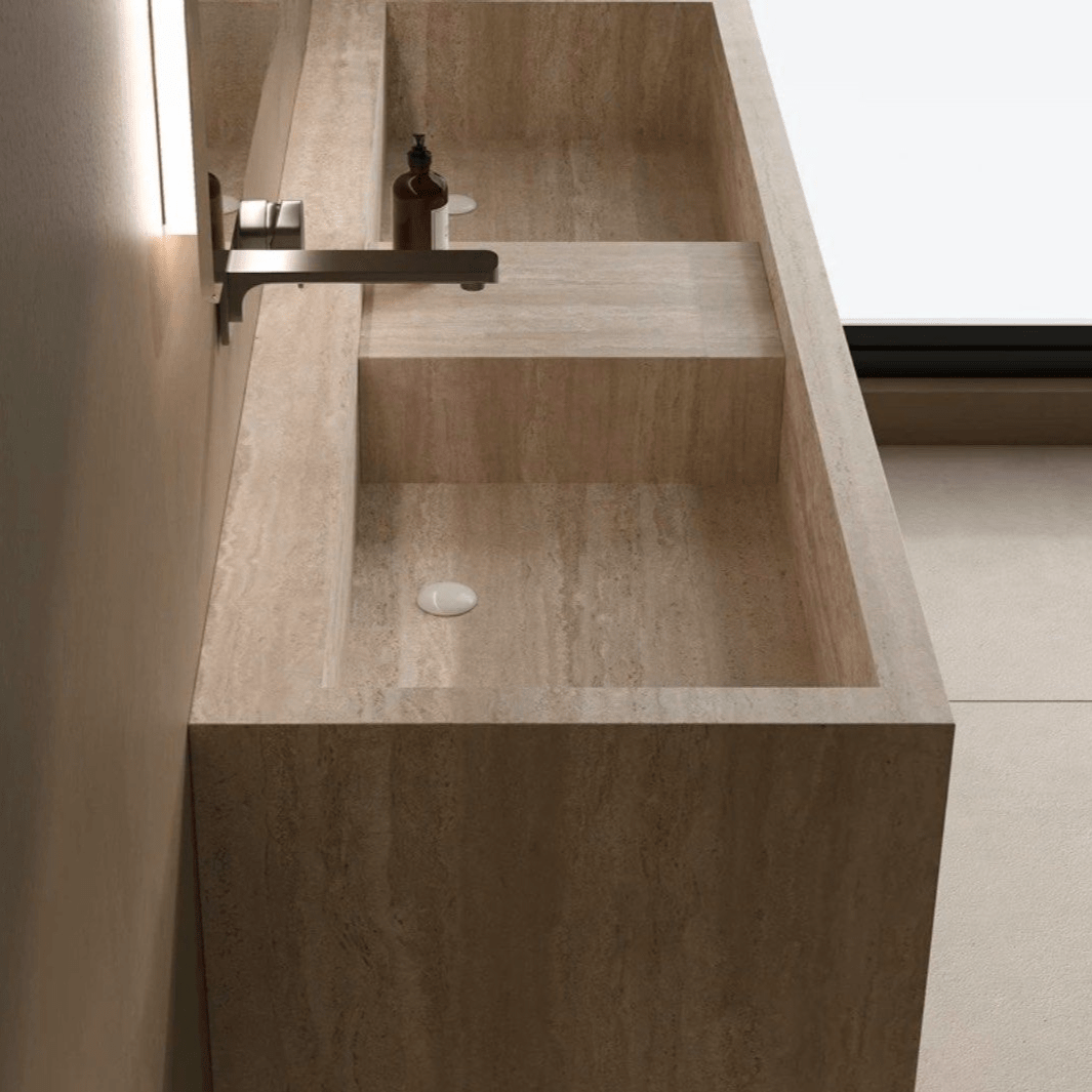 Verona Modern Travertine Bathroom Vanity Sink - Exclusivia