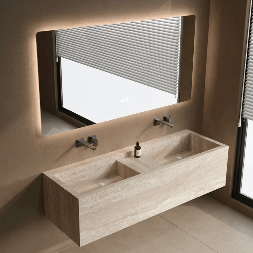 Verona Modern Travertine Bathroom Vanity Sink - Exclusivia