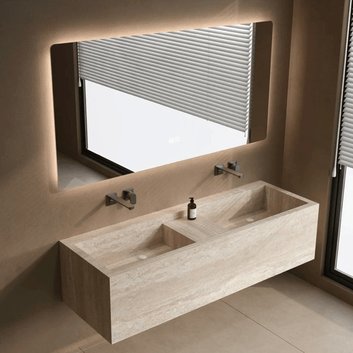 Verona Modern Travertine Bathroom Vanity Sink - Exclusivia